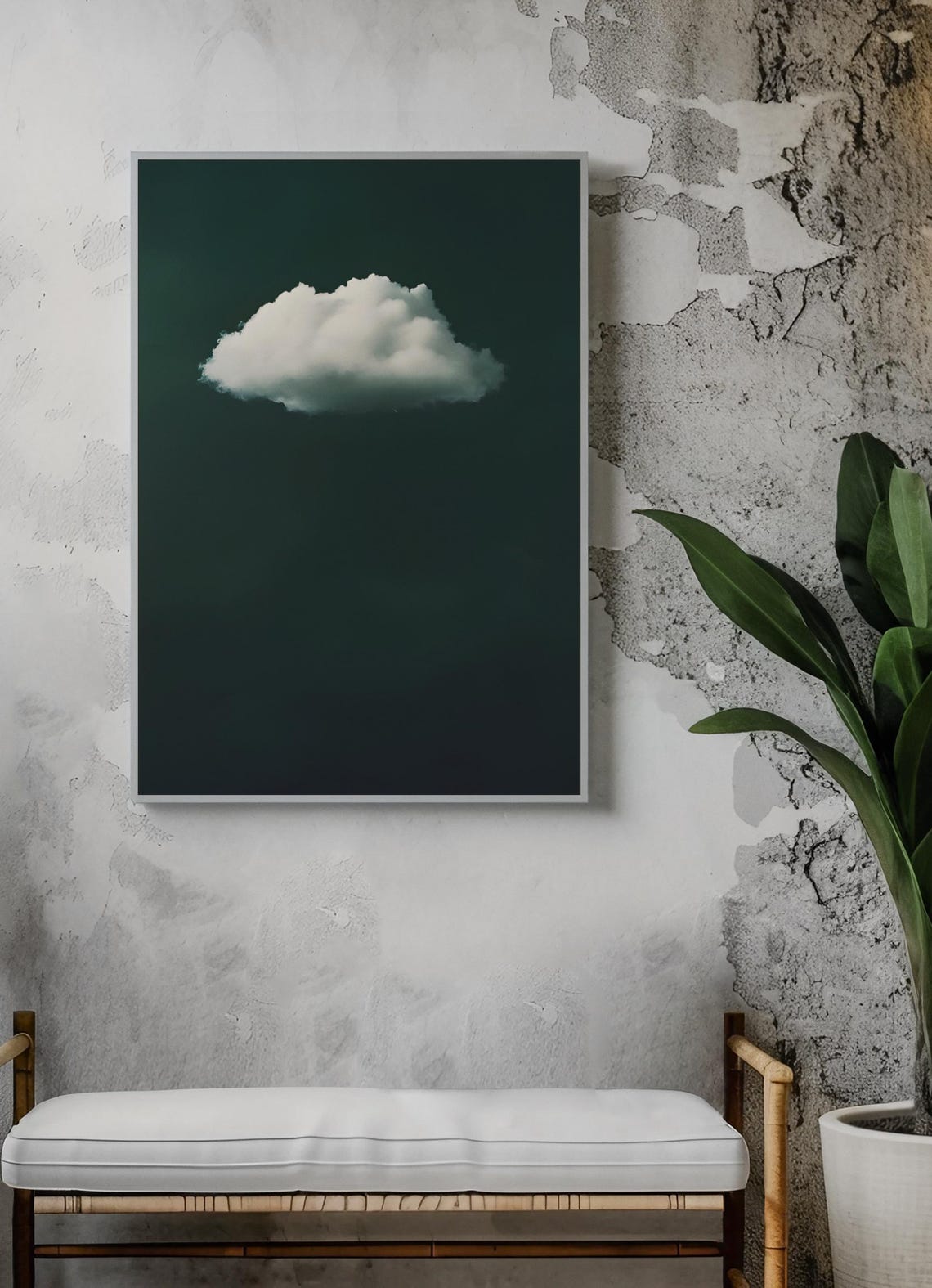Emerald Cloud Print Green Cloud Art Abstract Wall Art Minimalist Decor Serene Cloud Print - Image 3