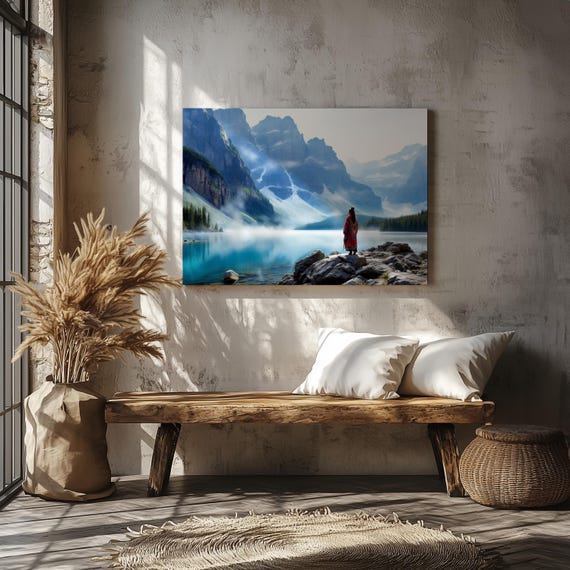 Mountain Serenity Wall Art Matte Nature Decor For Home Ideal For Housewarming Birthdays Or Holidays Scenic Art Print Home