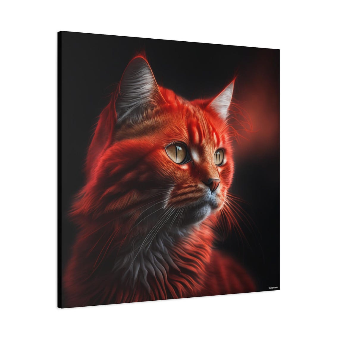 Red Cat Portrait Art Print - Image 2
