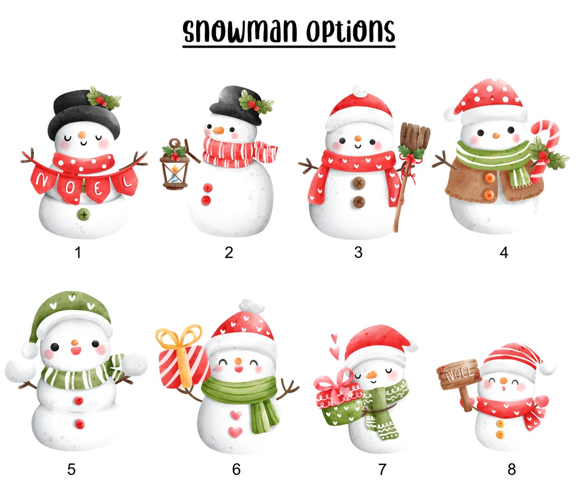 Personalized Snowman Family Christmas Noel Custom Name Art Poster - Image 3