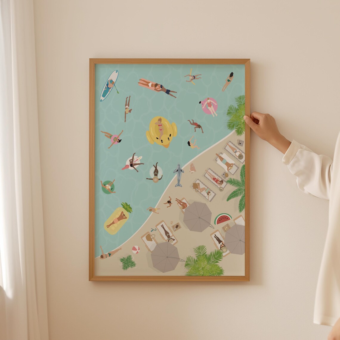 People At Pool Tiny People Pool House Art Print