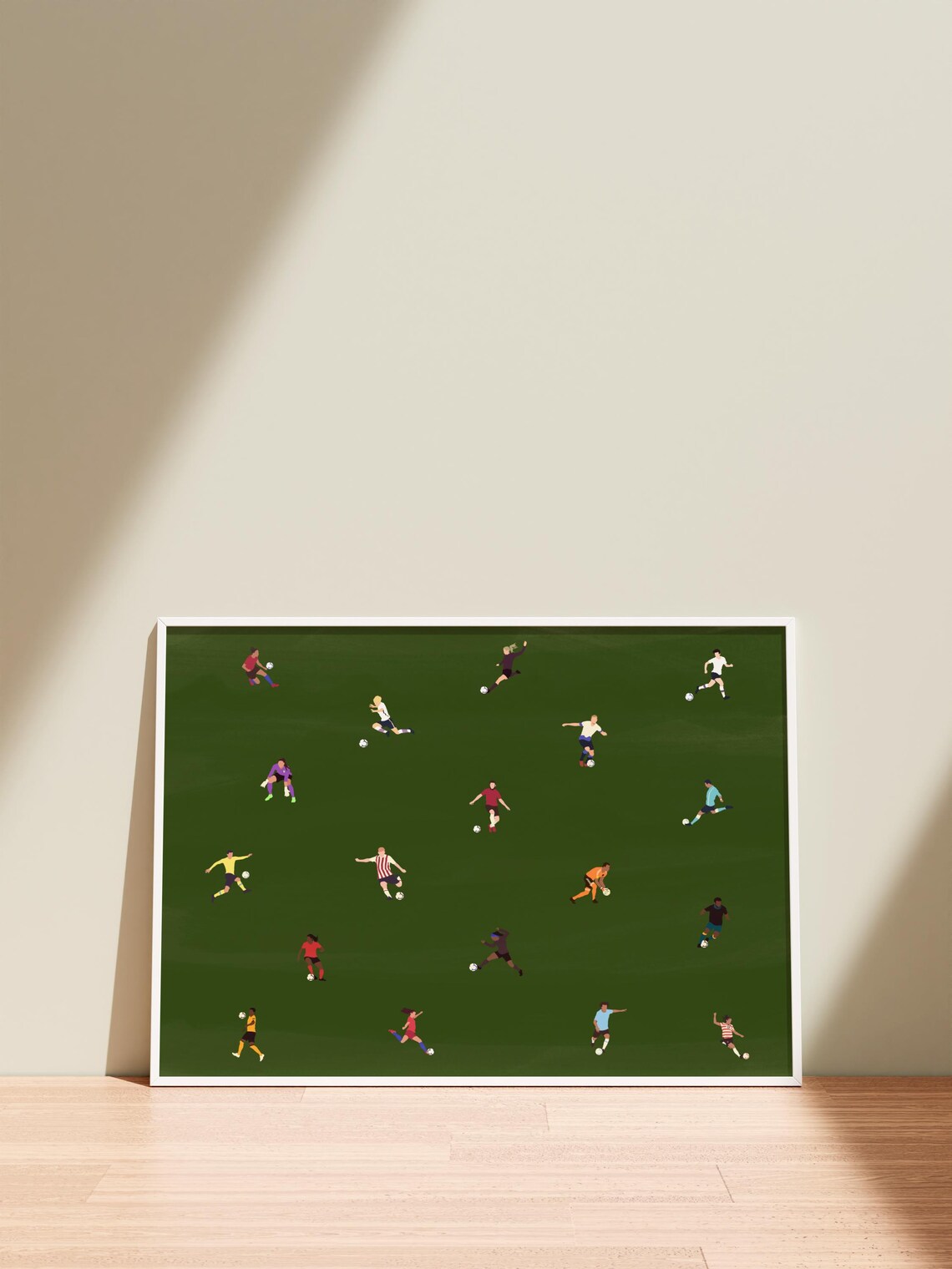 Tiny Soccer Players Minimalist People Art Poster - Image 4