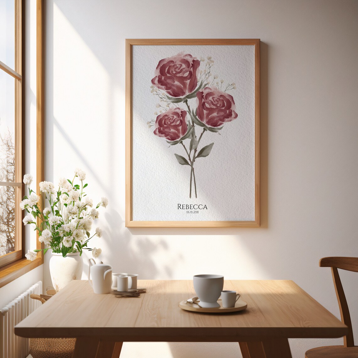 Custom Family Birth Month Flower Watercolor Art Print - Image 4