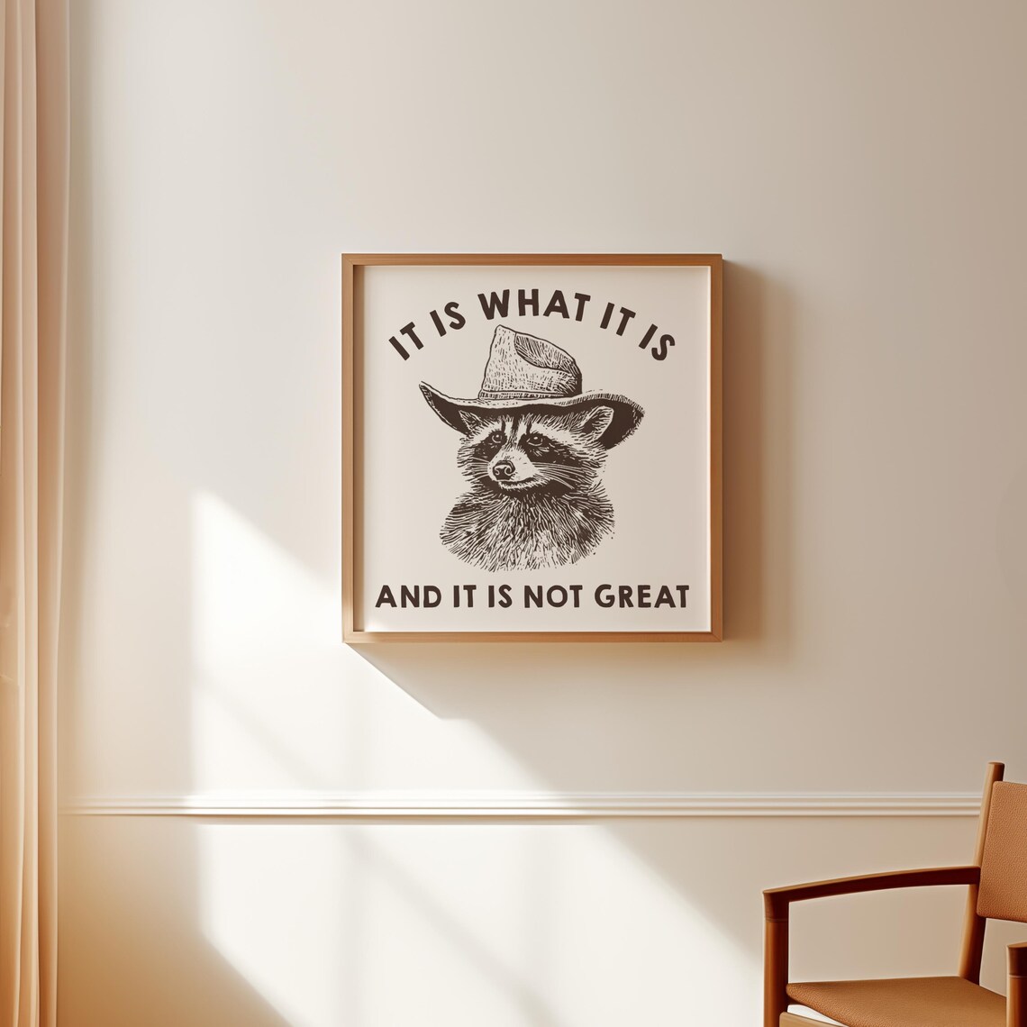 Funny Cowboy Raccoon Poster, Western Dark Humor - Image 4