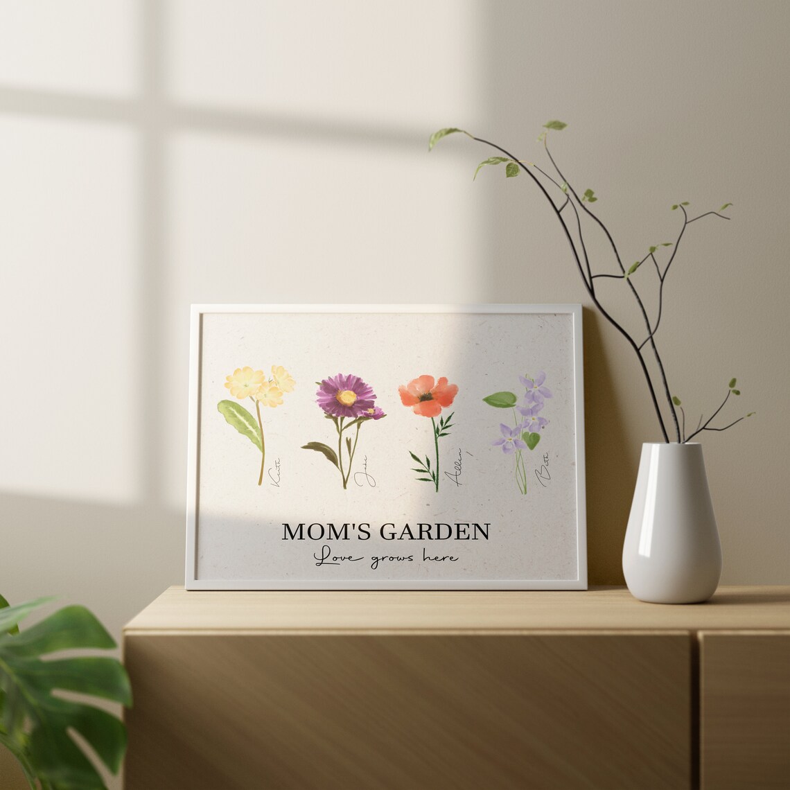 Custom Order Family Birth Month Watercolor Flowers - Image 2