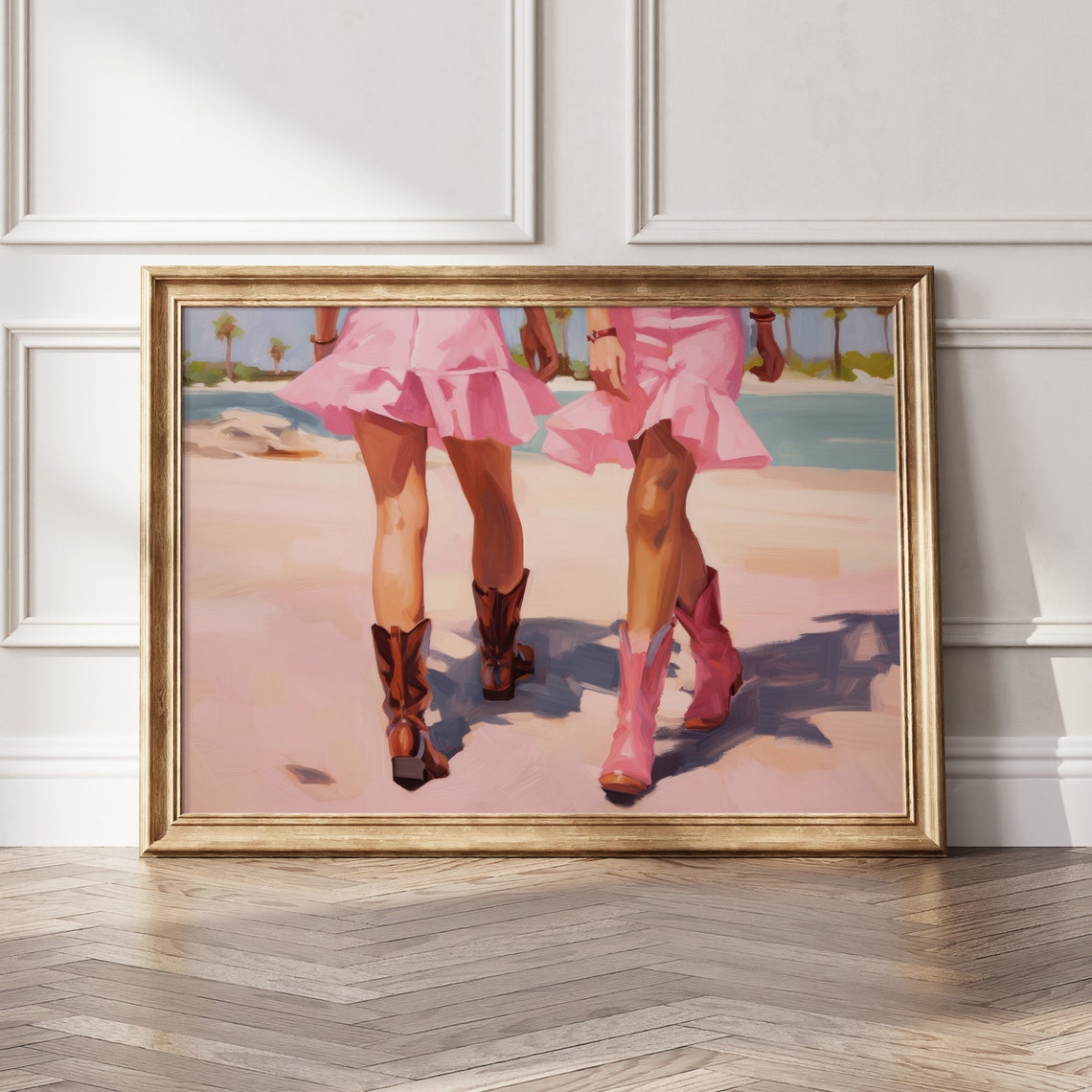 Coastal Cowgirls Preppy Wall Art Print Pink Cowgirl Boots Girly Art Preppy Room Decor Trendy Western Girls Art Poster - Image 7