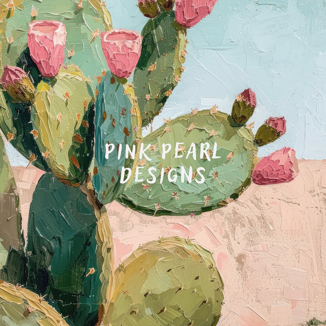 Cute Cactus Palm Springs Poster, Trendy Decor - Image 2