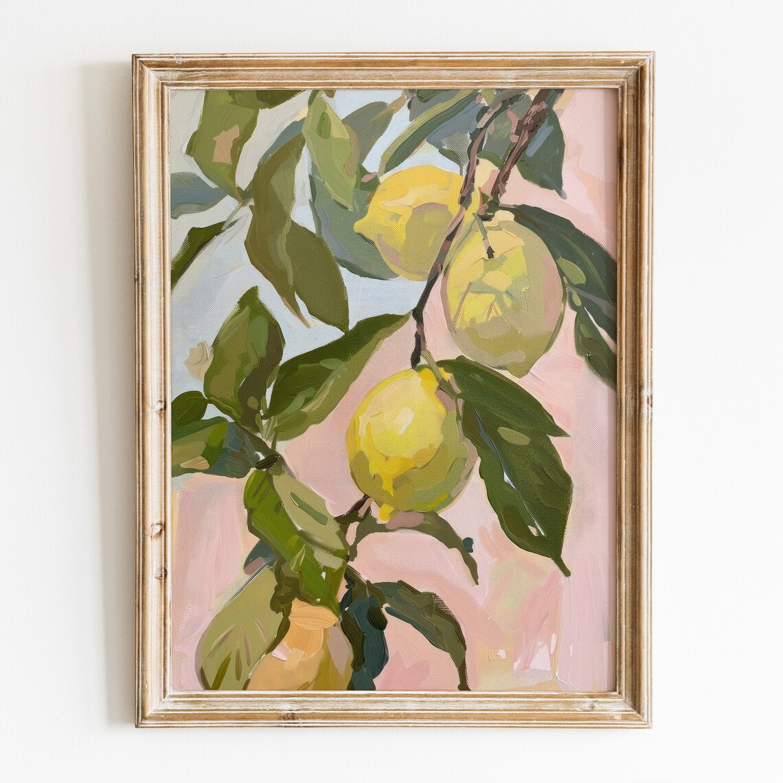 Lemons Art Print, Trendy Spring Botanical Decor