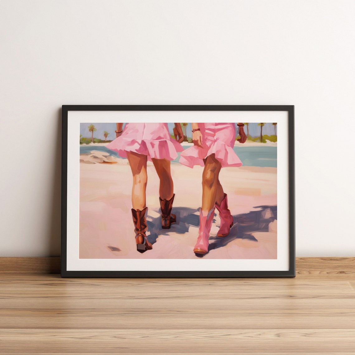 Coastal Cowgirls Preppy Wall Art Print Pink Cowgirl Boots Girly Art Preppy Room Decor Trendy Western Girls Art Poster - Image 6