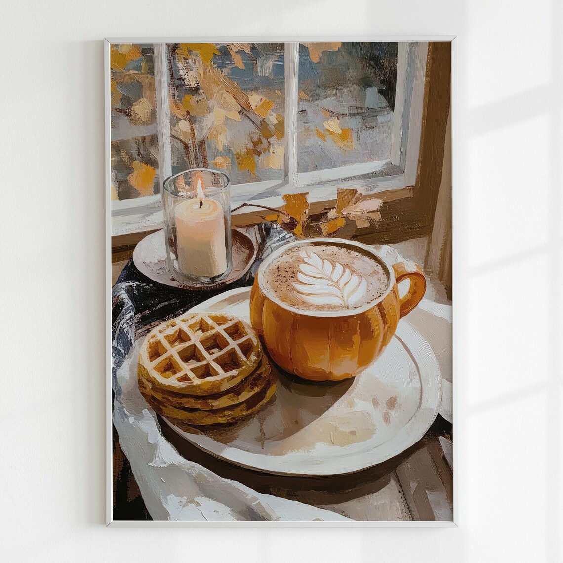 Pumpkin Spice Latte Preppy Fall Kitchen Art Print - Image 5