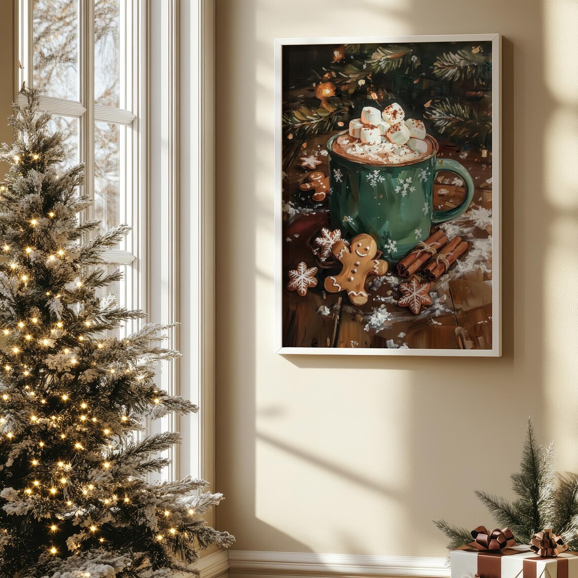 Hot Chocolate Christmas Kitchen Art Print, Winter Drink - Image 5