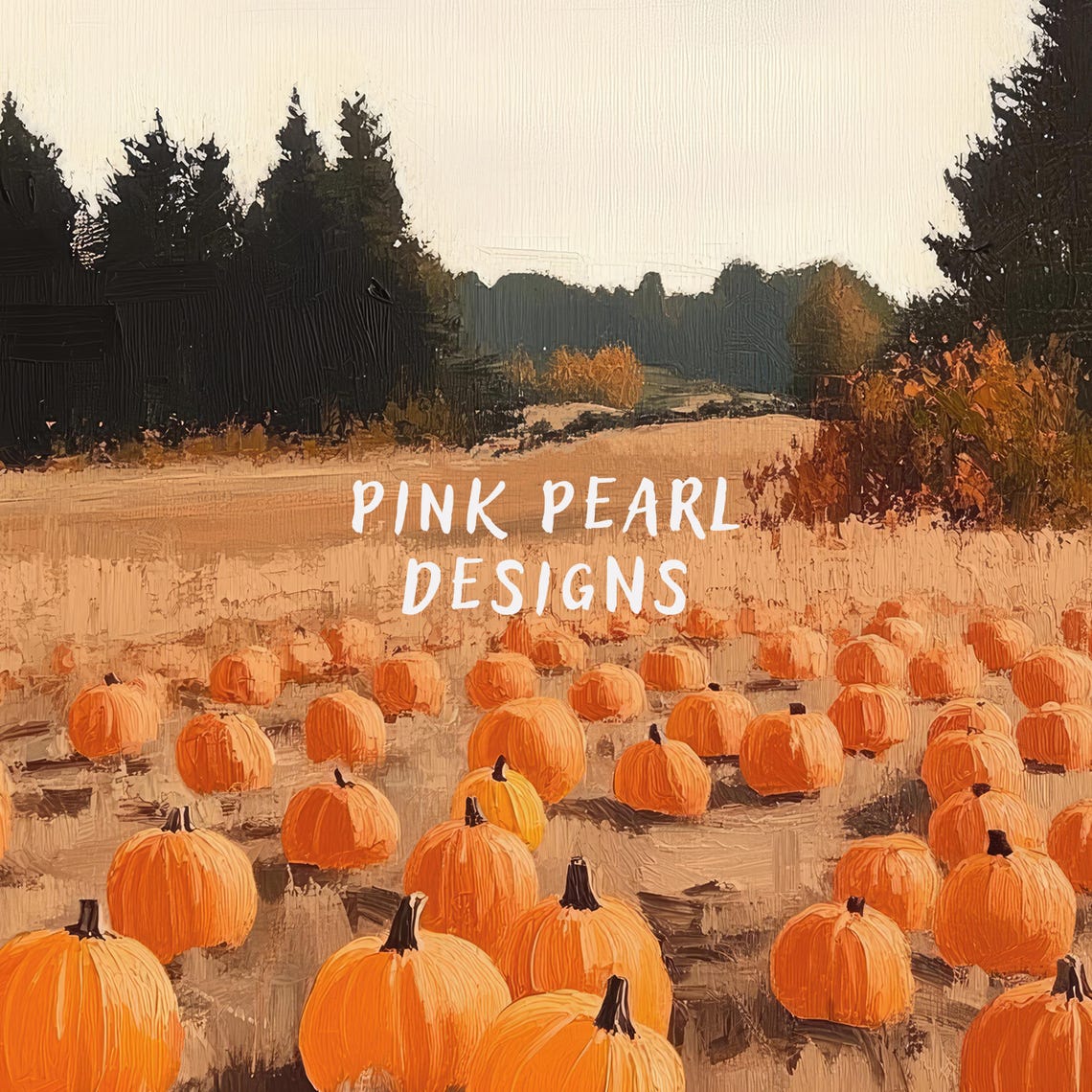 Autumn Pumpkin Patch Field Harvest Fall Farm Landscape Art Poster - Image 6
