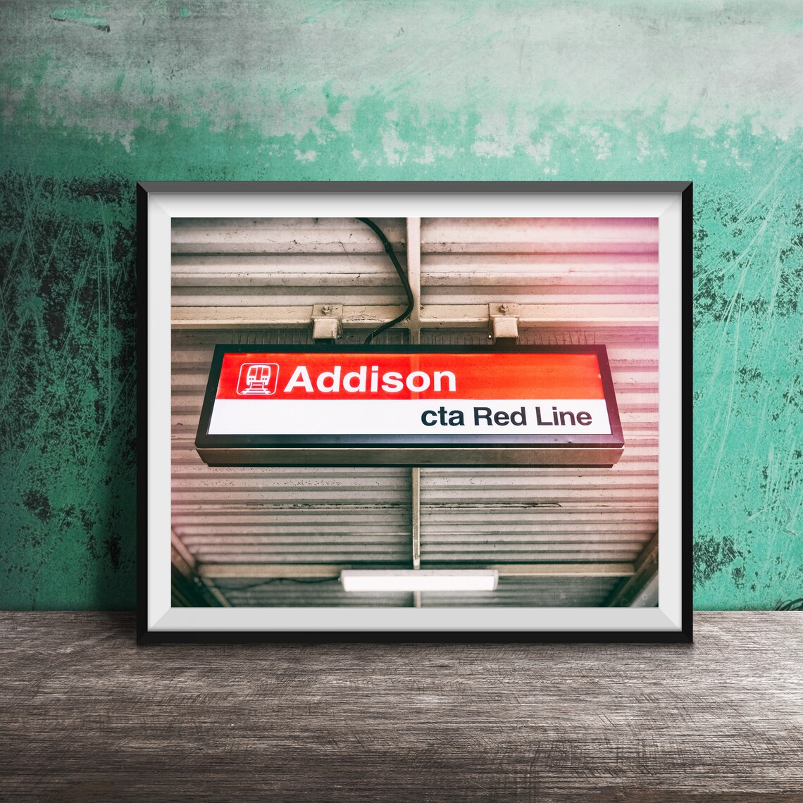 Addison Red Line CTA El Sign, Chicago Travel Poster
