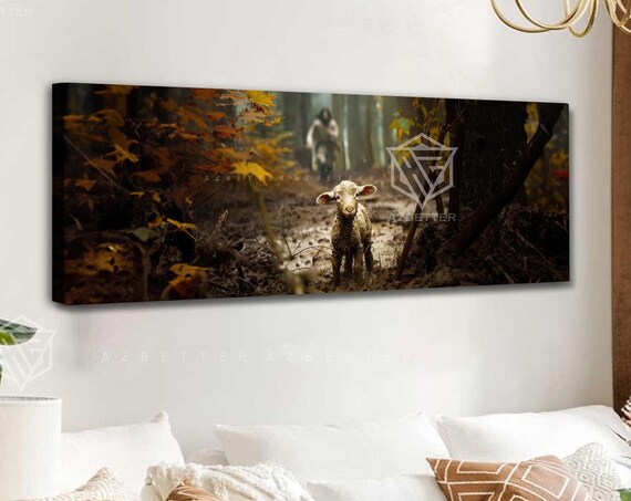 The Good Shepherd Is Coming Lost Lamb Rescue Panoramic Poster