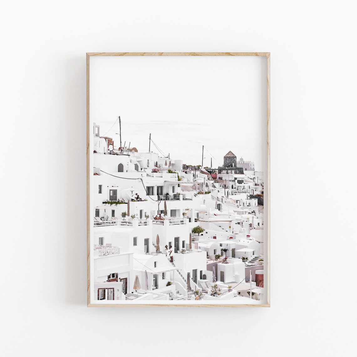 Greece Cityscape Art Print, Santorini Travel Poster