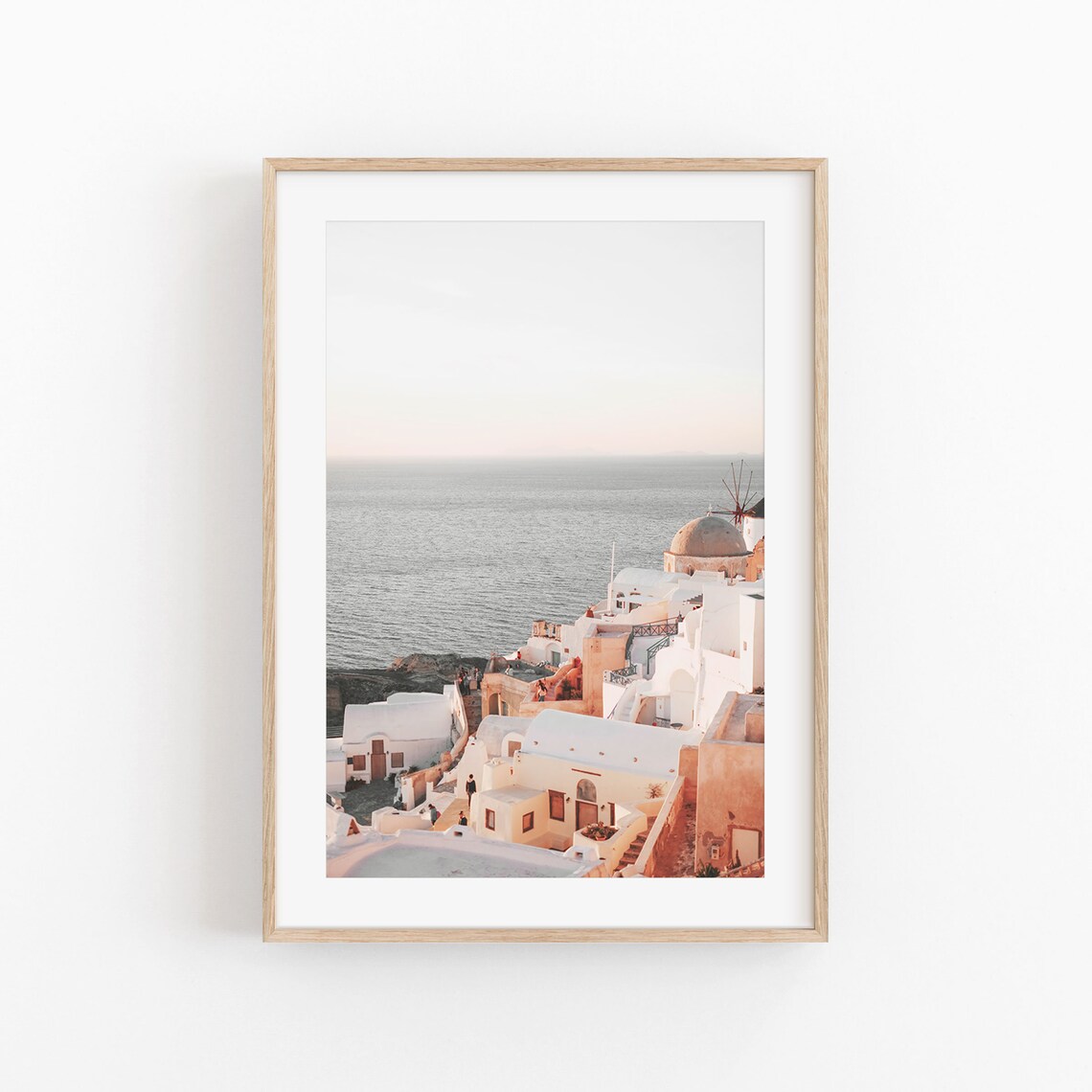 Greece City View Art Print, Santorini Cityscape - Image 3
