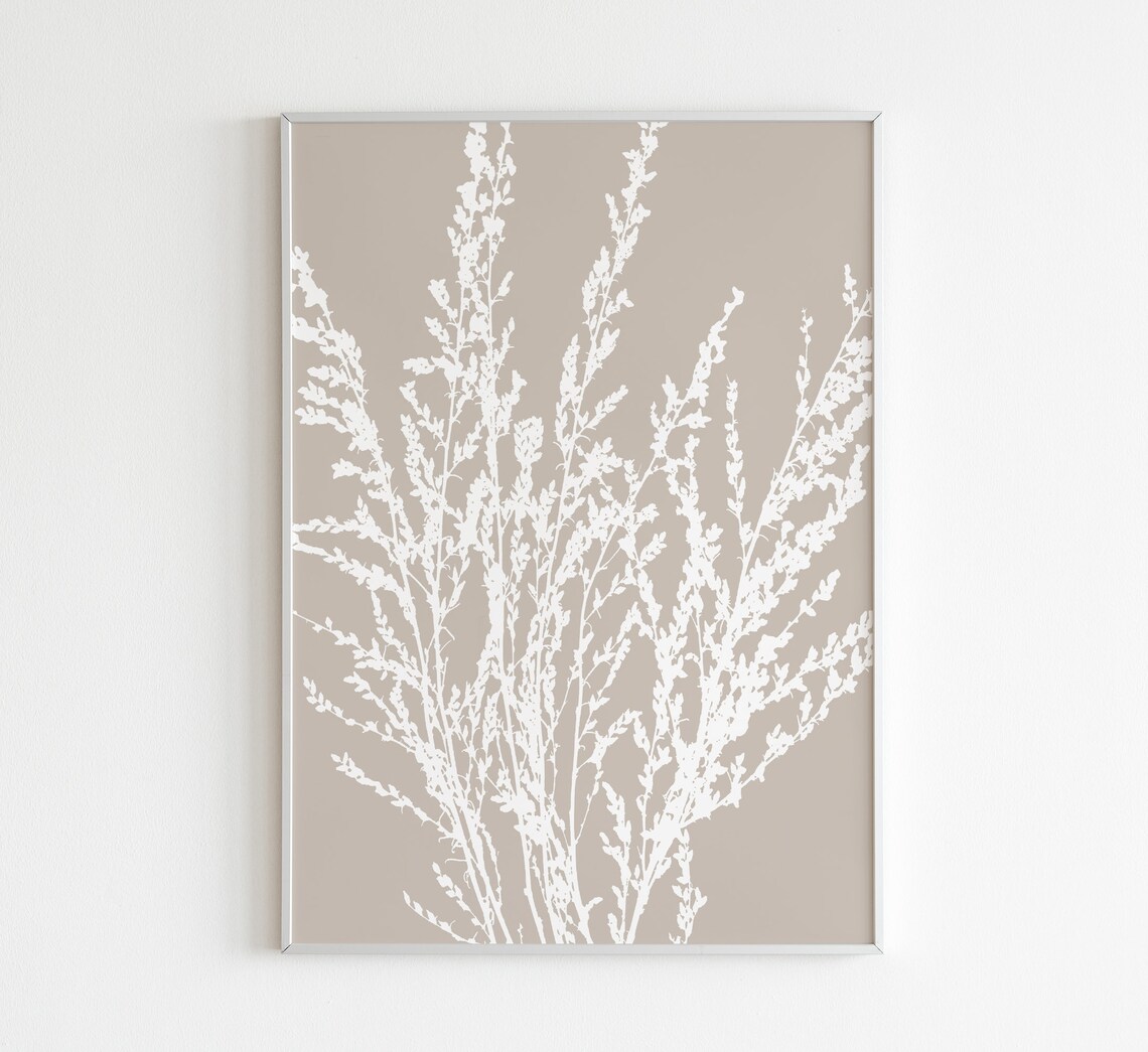 Abstract Plant Print, Black Line Wall Art - Image 2