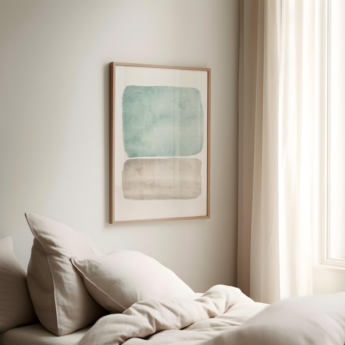 Watercolor Abstract Print, Neutral Modern Wall Art - Image 2
