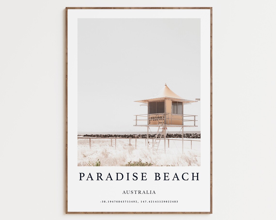 Australia Beach Lifeguard Byron Bay Travel Poster