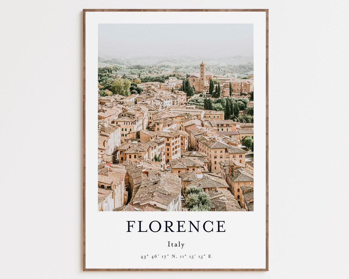 Florence City Print, Tuscany Italy Travel Poster