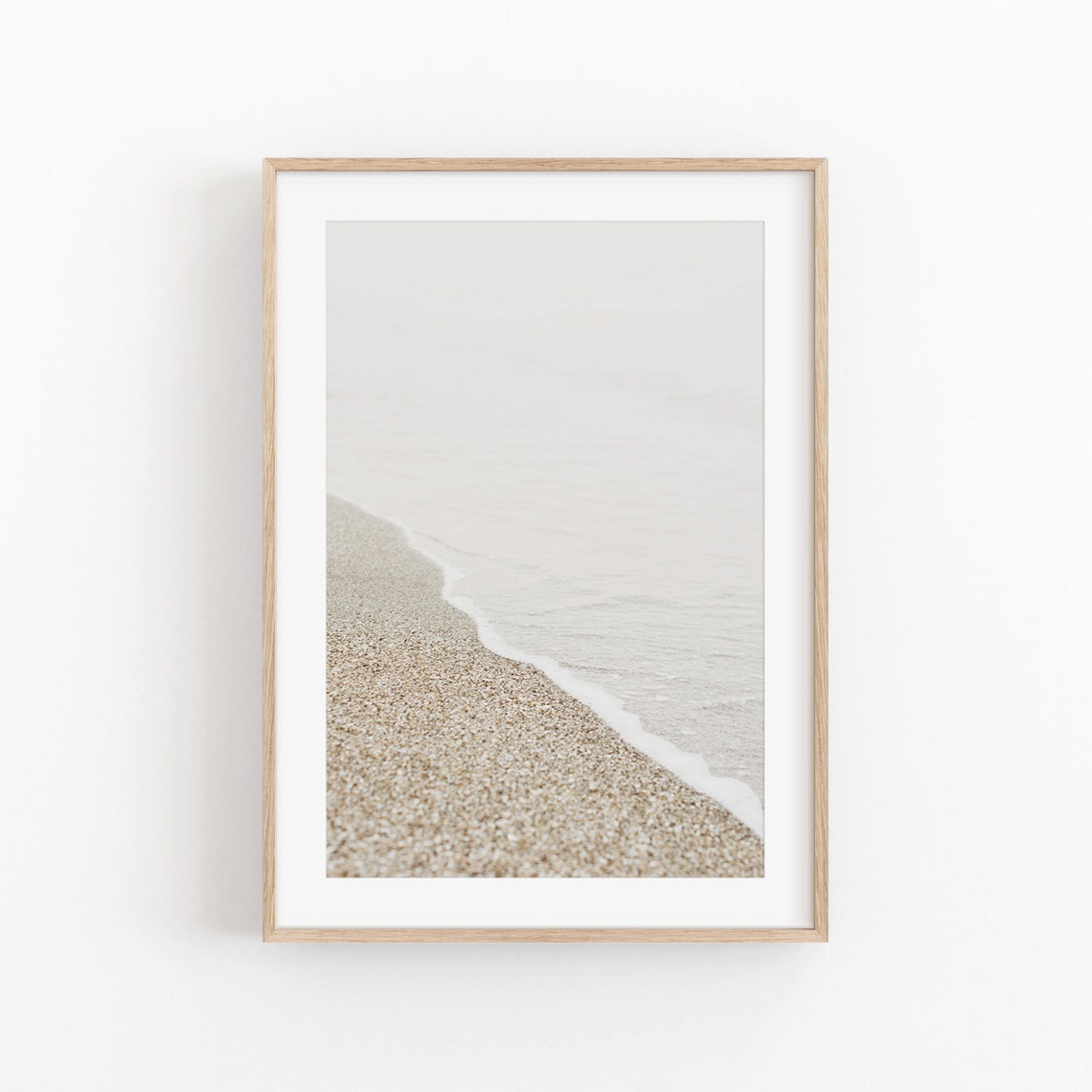 Pastel Beach Photography Art Print, Minimalist Decor