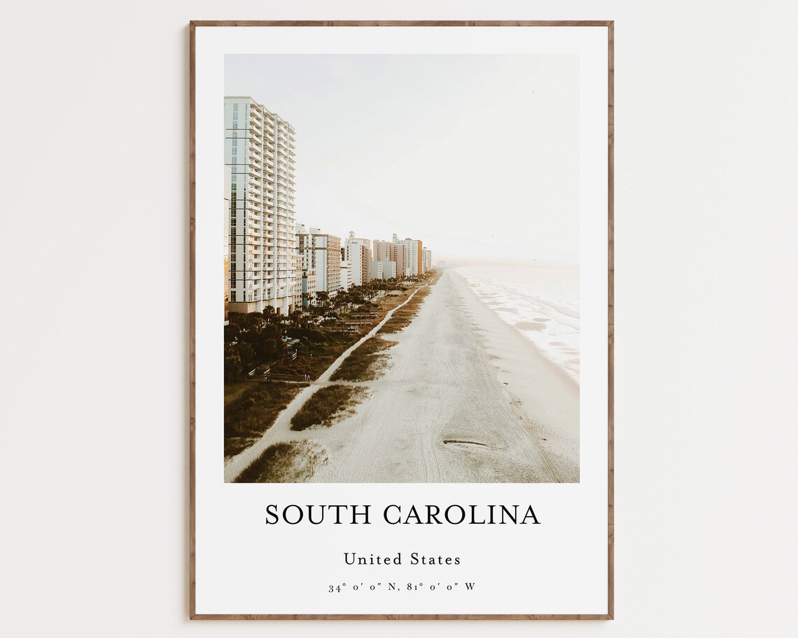 South Carolina Travel Poster, USA City Prints