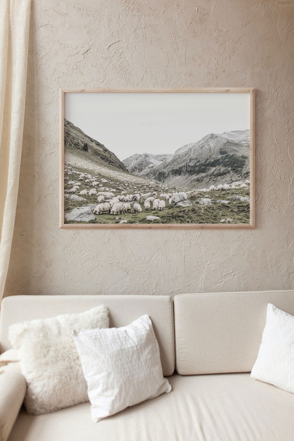 Wild Nature Sheep Mountain Art Print, Minimalist - Image 3
