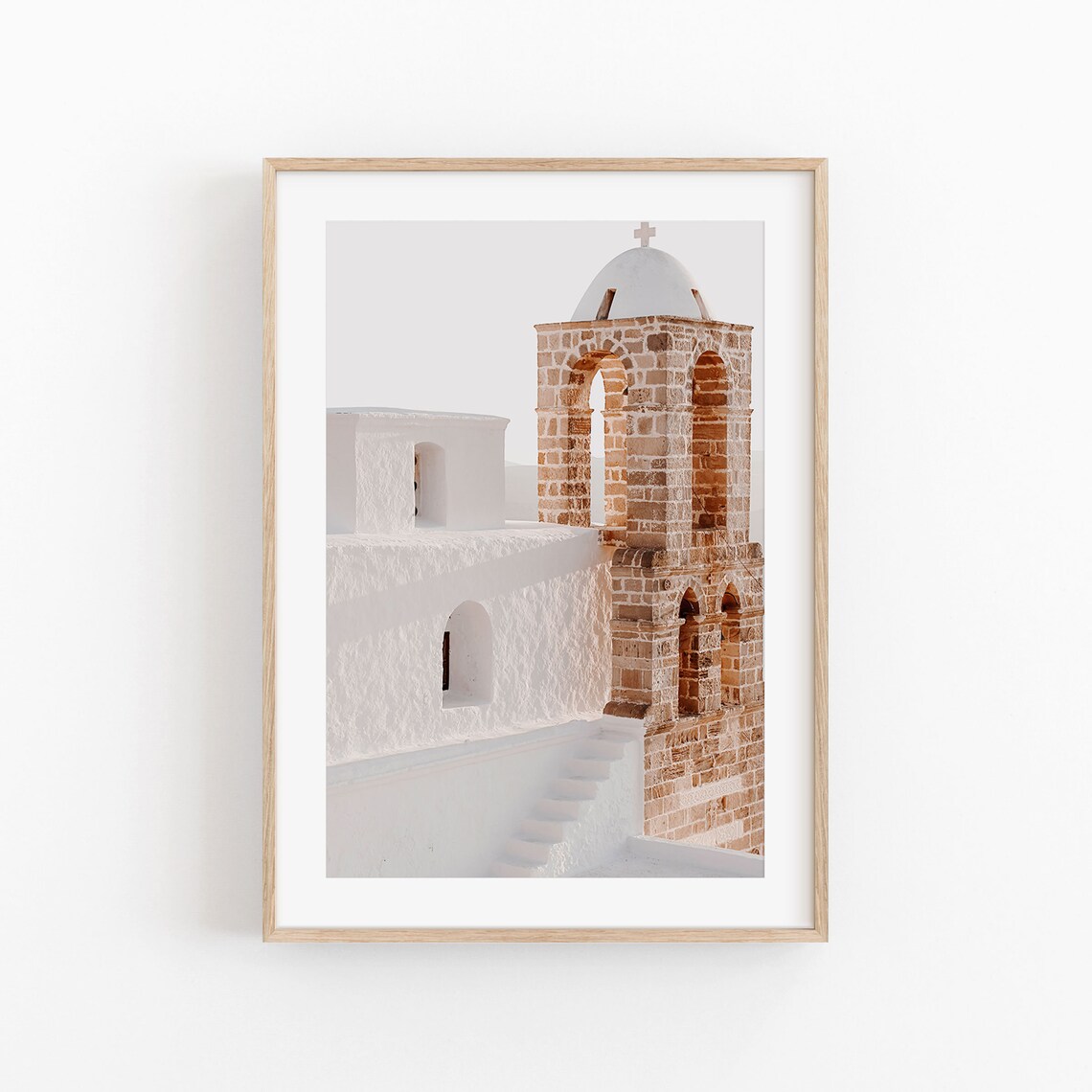 Santorini City View Travel Poster, Greece Cityscape