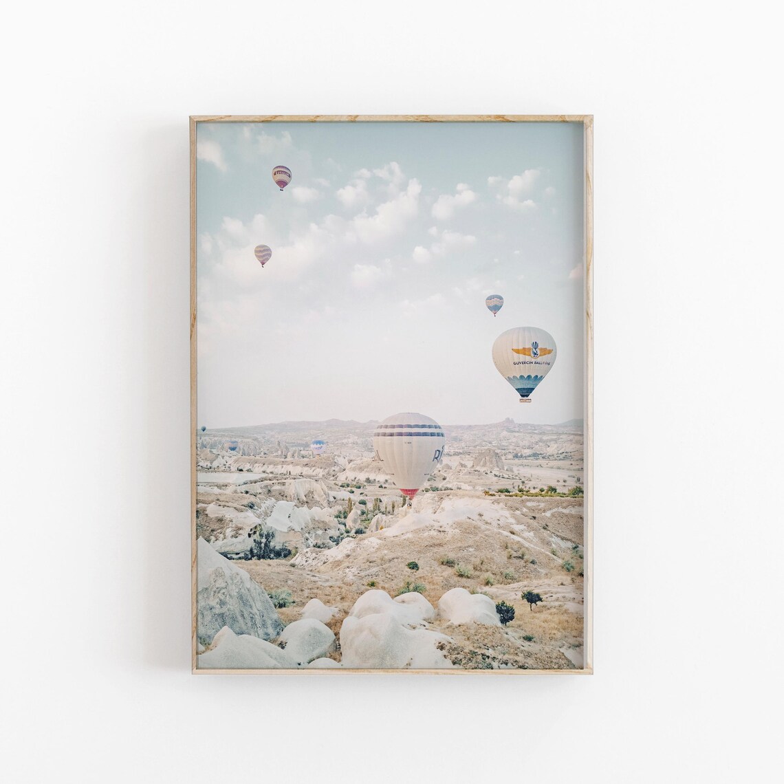 Air Balloon Print, Modern Minimalist Travel Poster