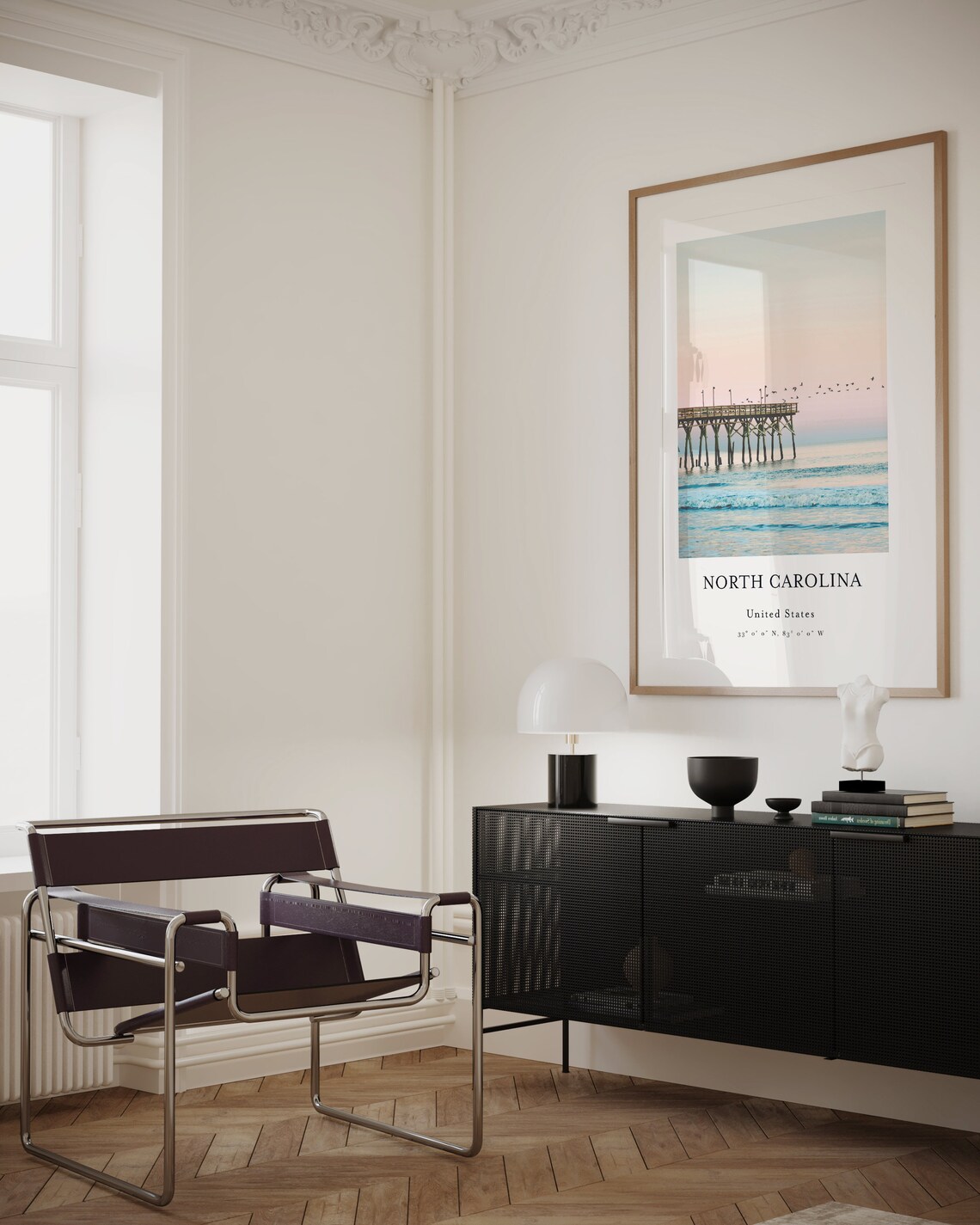 North Carolina Travel Poster, USA Architecture Print - Image 3