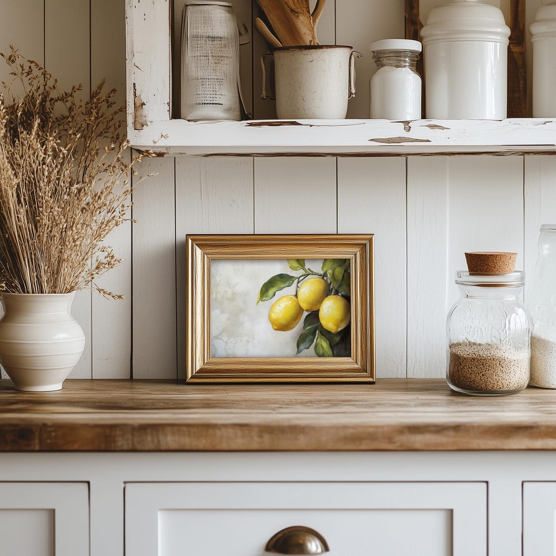 Three Ripe Lemons on a Branch Vintage Oil Painting Fruit Poster - Image 5