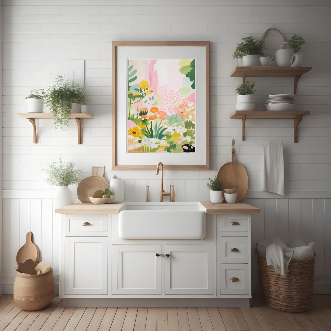 Bright Abstract Floral Garden Watercolor Colorful Bloom Art Poster - Image 3