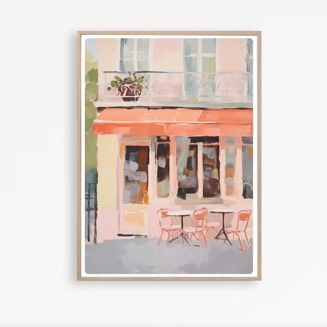 Paris Cafe Painting French Bistro Print France Wall Art Colorful Watercolor Travel Poster Giclee - Image 4