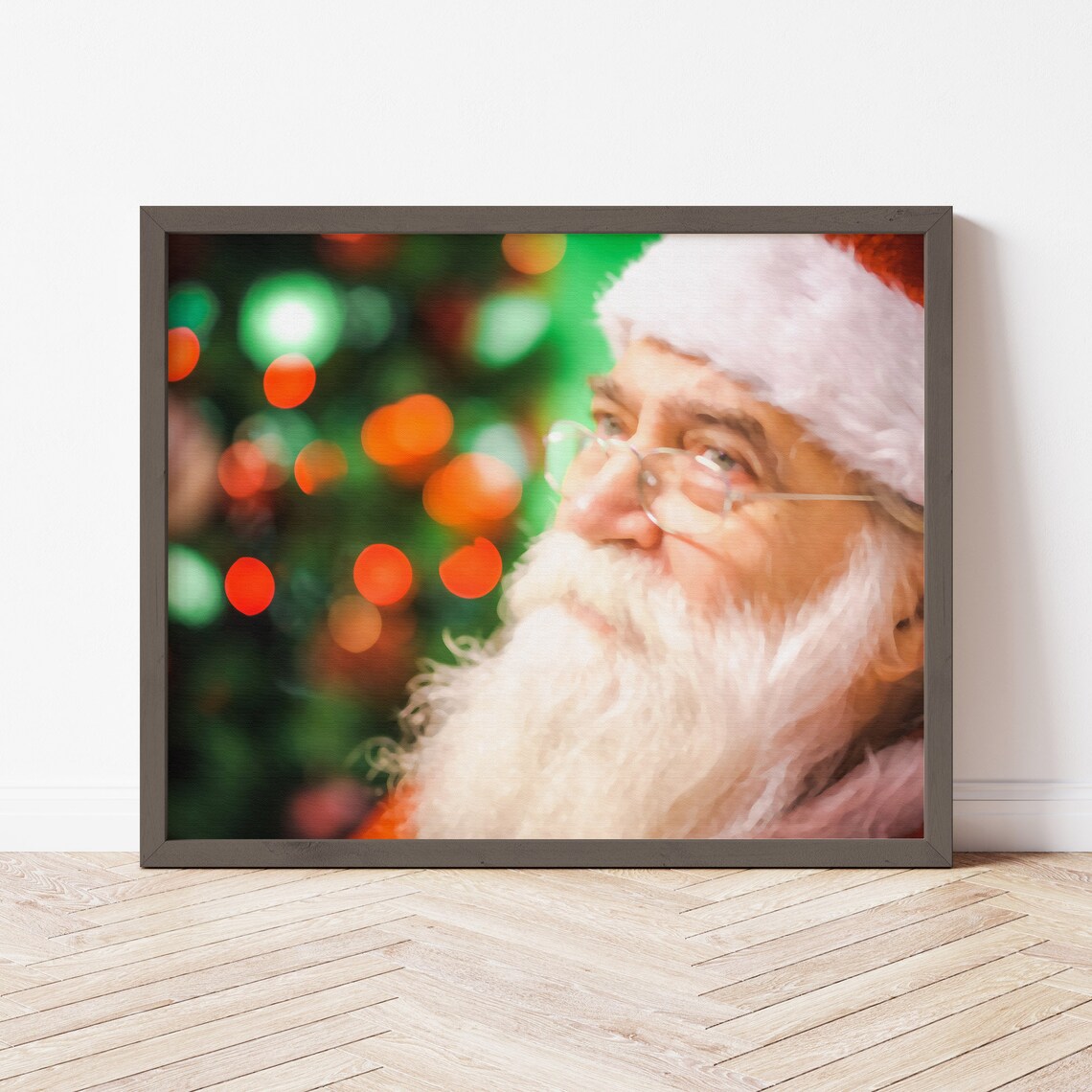 Santa Claus Closeup Painting, Christmas Decor - Image 2