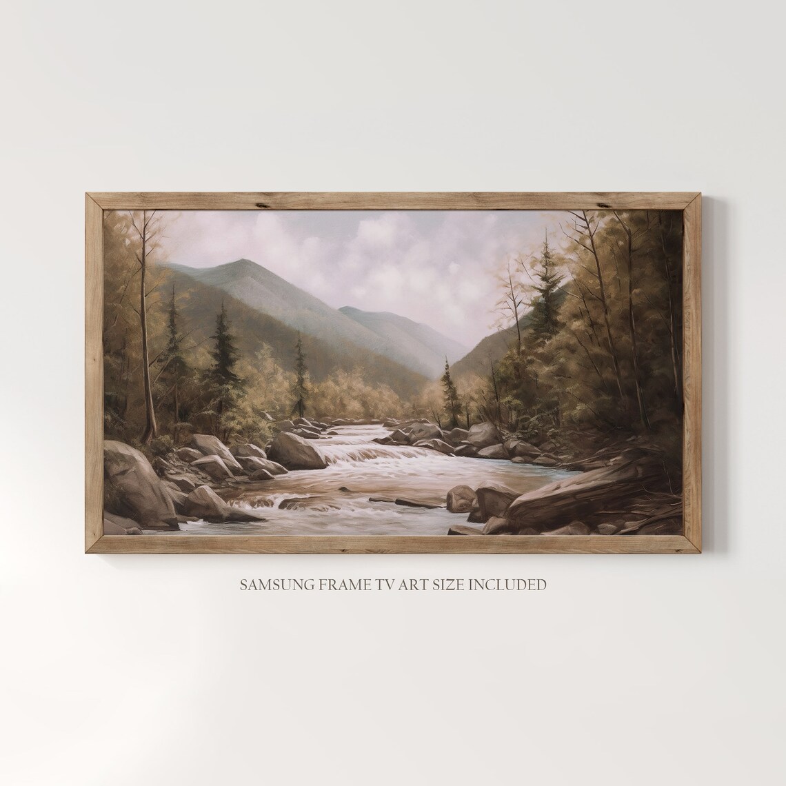 Great Smoky Mountains Vintage Oil Painting Print - Image 3