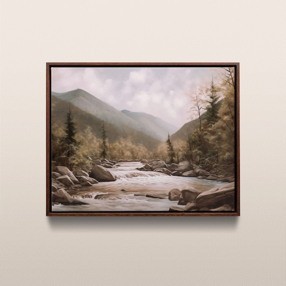 Great Smoky Mountains Vintage Oil Painting Print