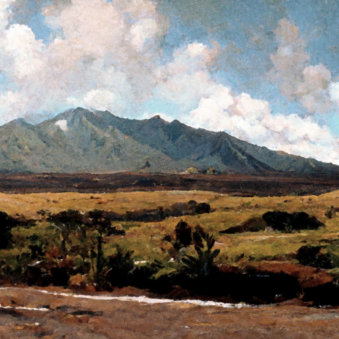 Haleakala National Park Hawaii Usa Vintage Landscape Oil Painting Warm Rustic Wall Art 60 - Image 3