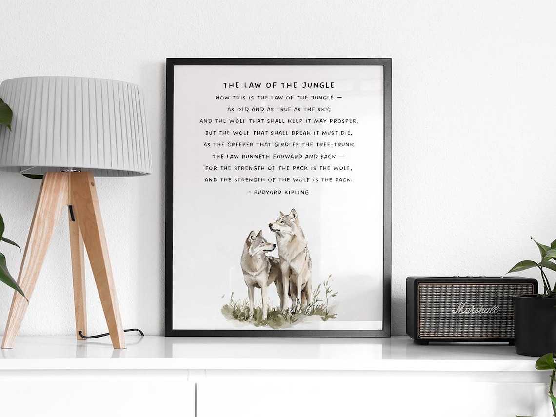 The Law Of The Jungle Quote Poem Art Print - Image 2