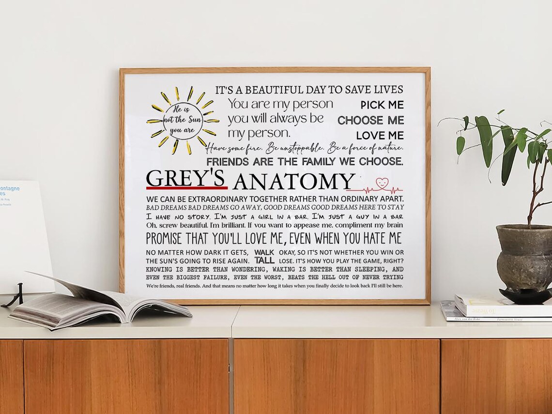 Grey's Anatomy Quotes You Are My Person TV Show Quote Poster - Image 2