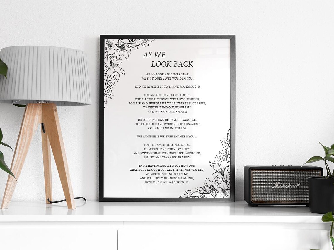 As We Look Back Funeral Poem, Memorial Tribute - Image 2