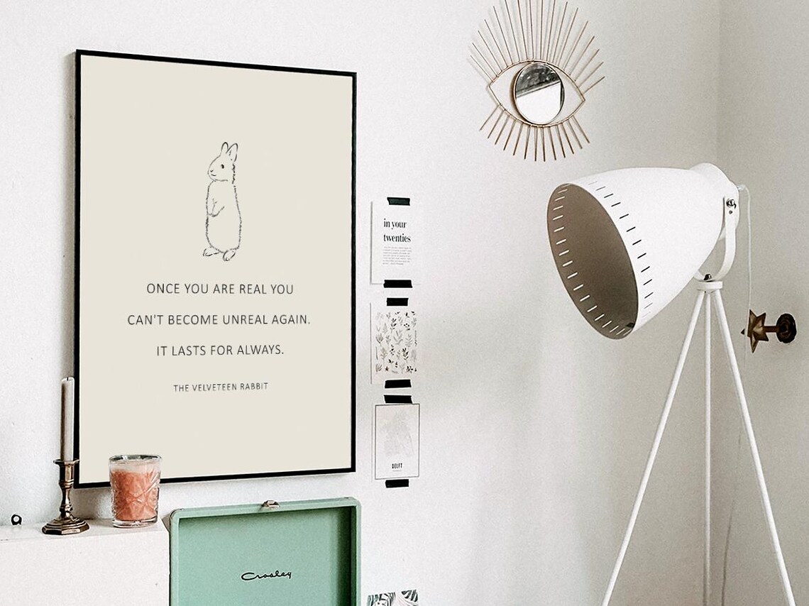 Velveteen Rabbit Real Love Nursery Quote Children's Book Poster - Image 3