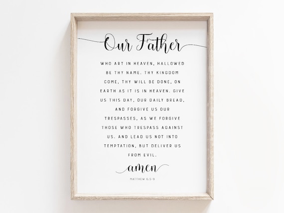The Lord's Prayer, Scripture Typography Decor