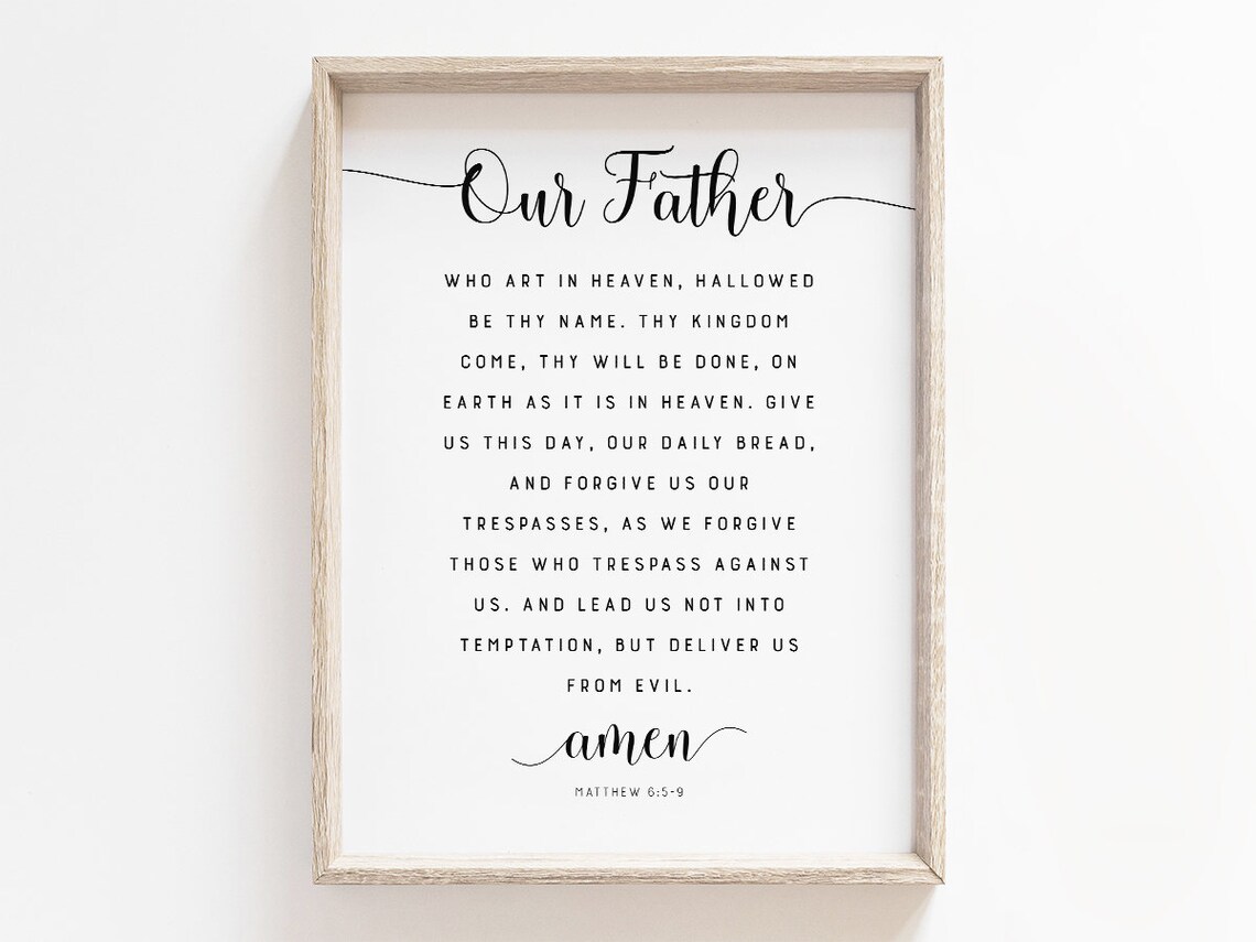The Lord's Prayer, Scripture Typography Decor