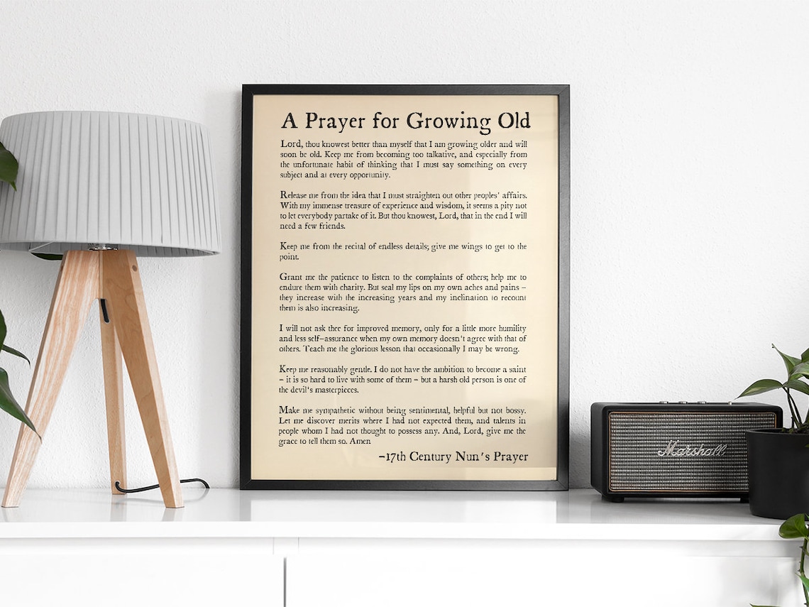 A Prayer For Growing Old Age, Vintage Scripture Print - Image 2