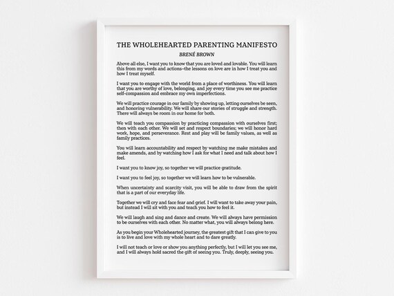 The Wholehearted Parenting Manifesto, Parents Day Gift