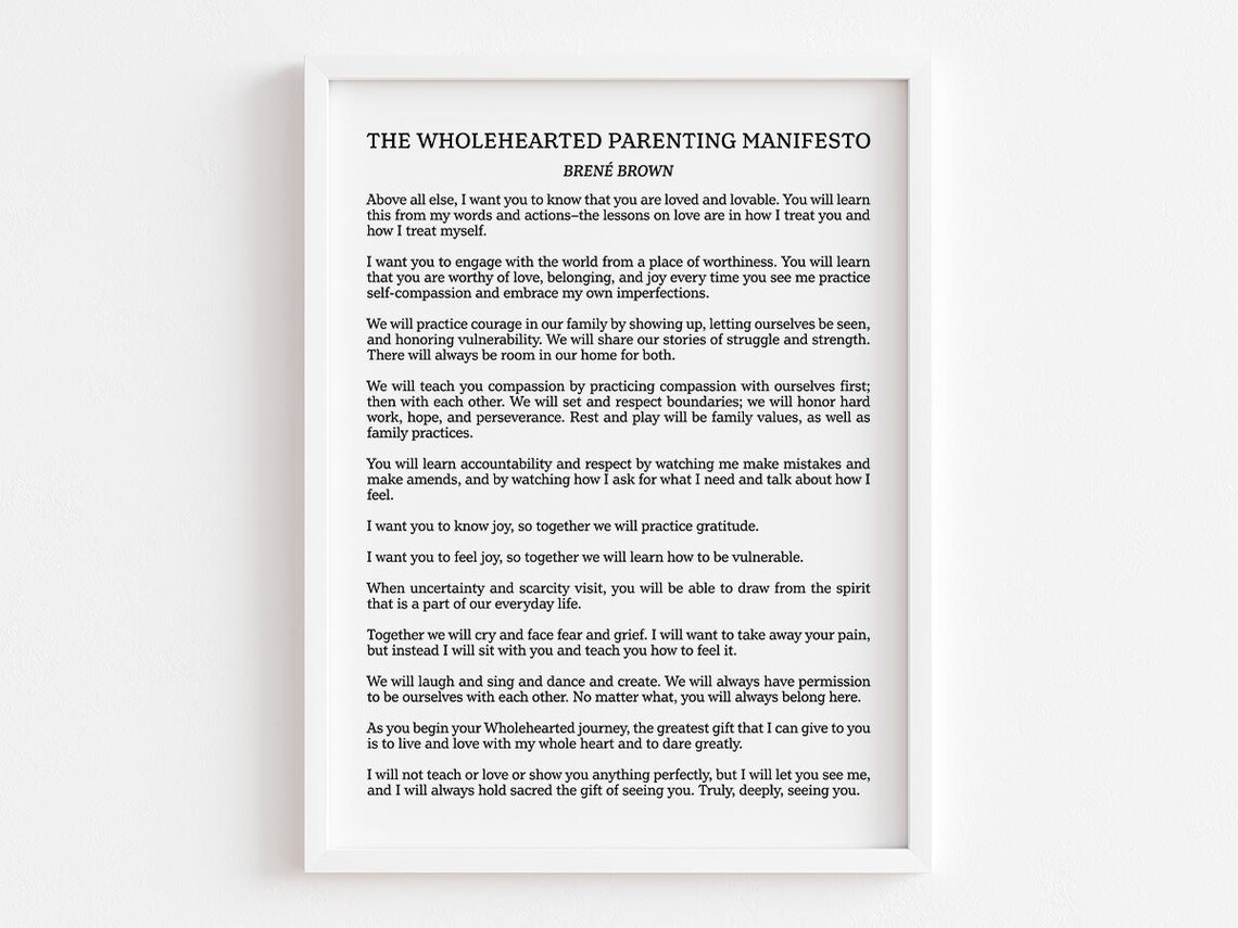 The Wholehearted Parenting Manifesto, Parents Day Gift