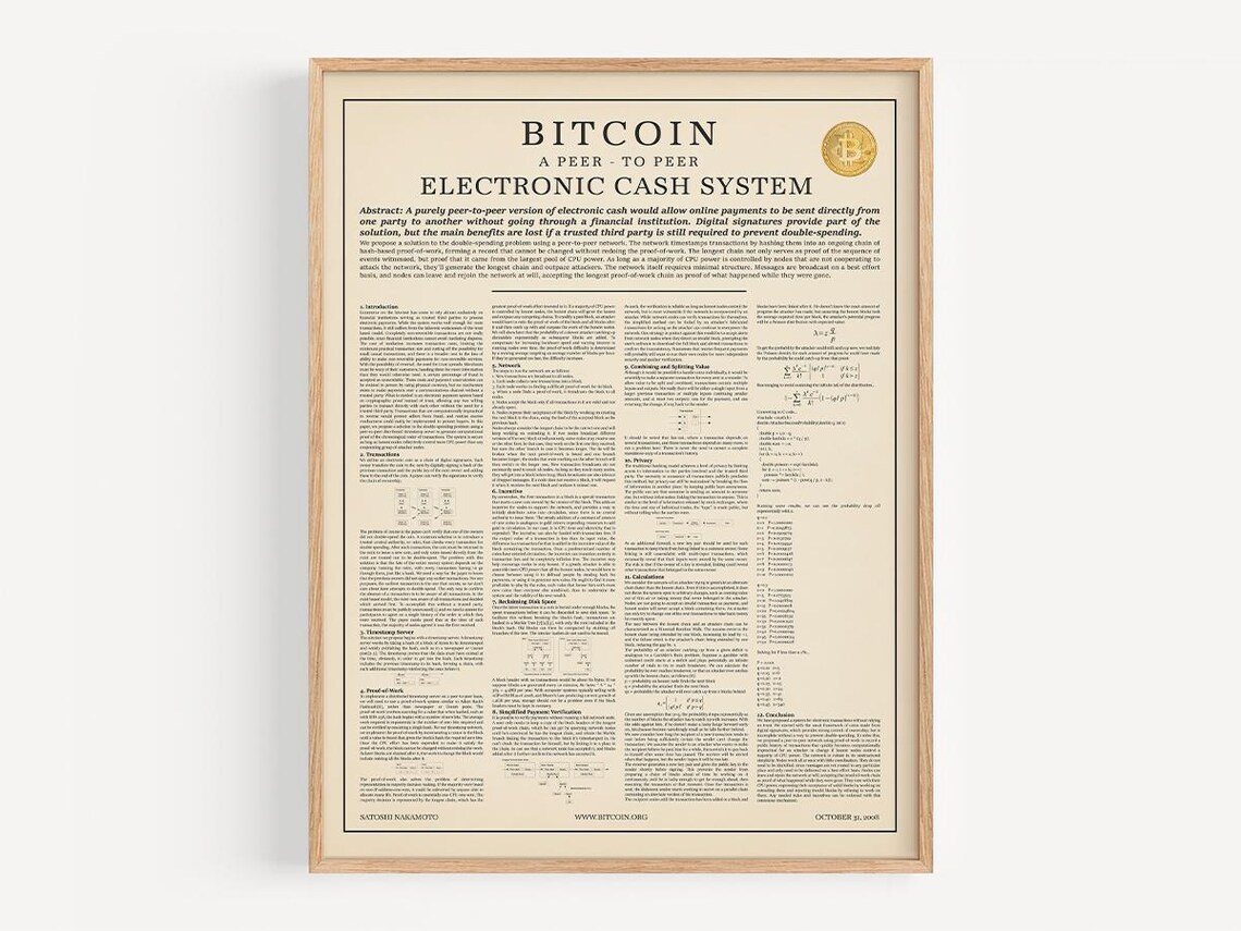 Bitcoin Whitepaper - Tech Wall Art