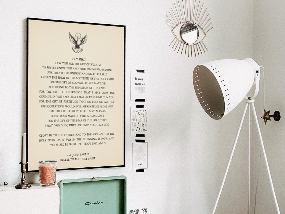Holy Spirit Prayer By St John Paul, Catholic Faith Typography - Image 3