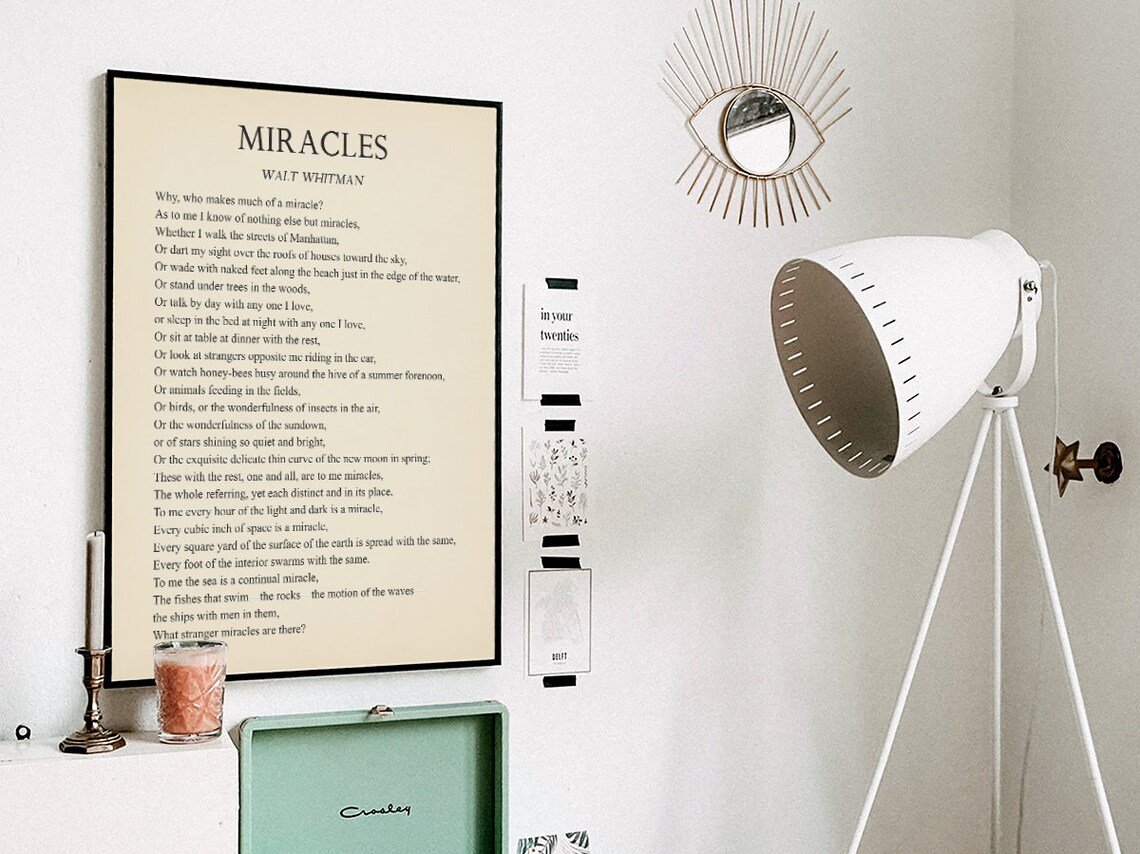 Miracles Walt Whitman Vintage Poetry Typography Art Print - Image 3