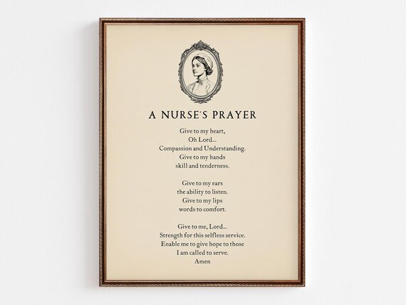 A Nurses Prayer Vintage Compassion Gratitude Nurse Graduation Gift Poster
